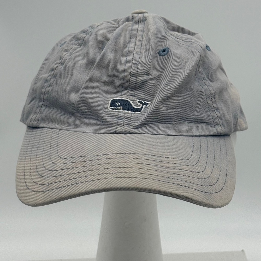 Vineyard Vines Mens Whale Logo Baseball Cap Faded Blue Adjustable Dad Hat